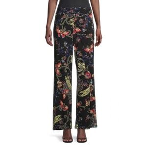 NWT Johnny Was Butterfly Peacock Floral Pottery Print Wide Leg Pants Sz.…